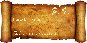 Peszt Izrael névjegykártya